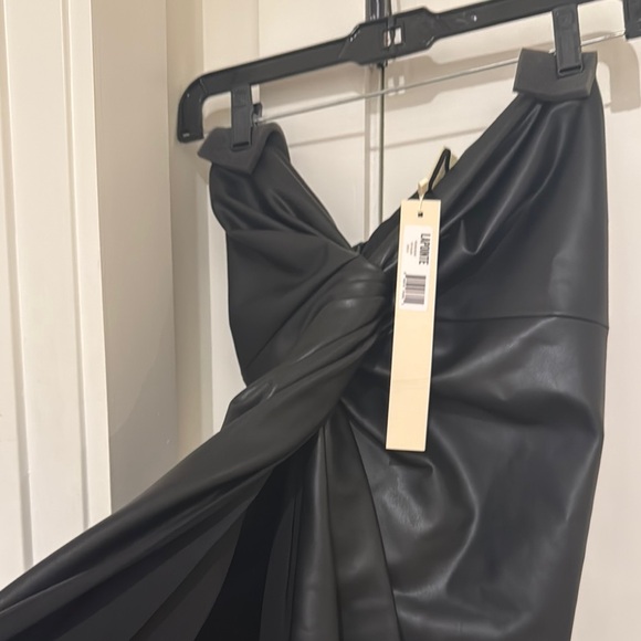 NEW WITH TAGS LAPOINTE FAUX LEATHER SARONG SKIRT BLACK 0 XS - Picture 5 of 5